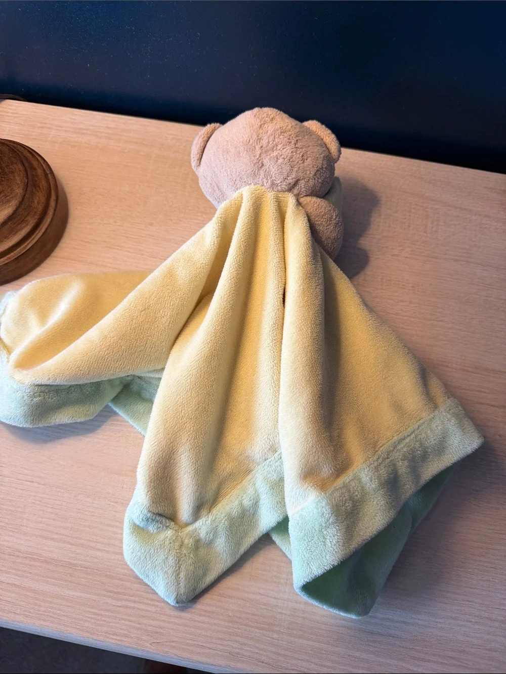 Just One Year Carters Bear Lovey Yellow Green Trim Satin Back “Cute as Can Bee”